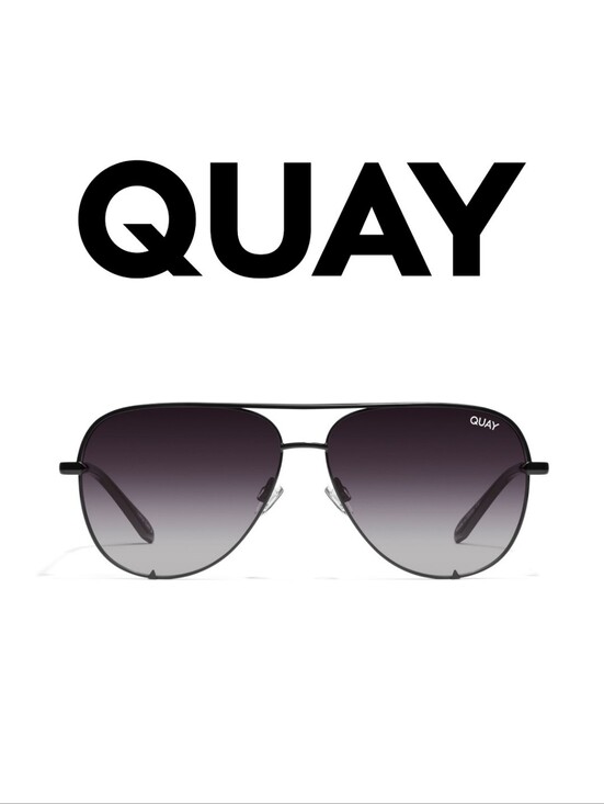 Quay Australia Accessories - Quay High Key 126 Black/smoked lenses Aviator Sunglasses Polarized